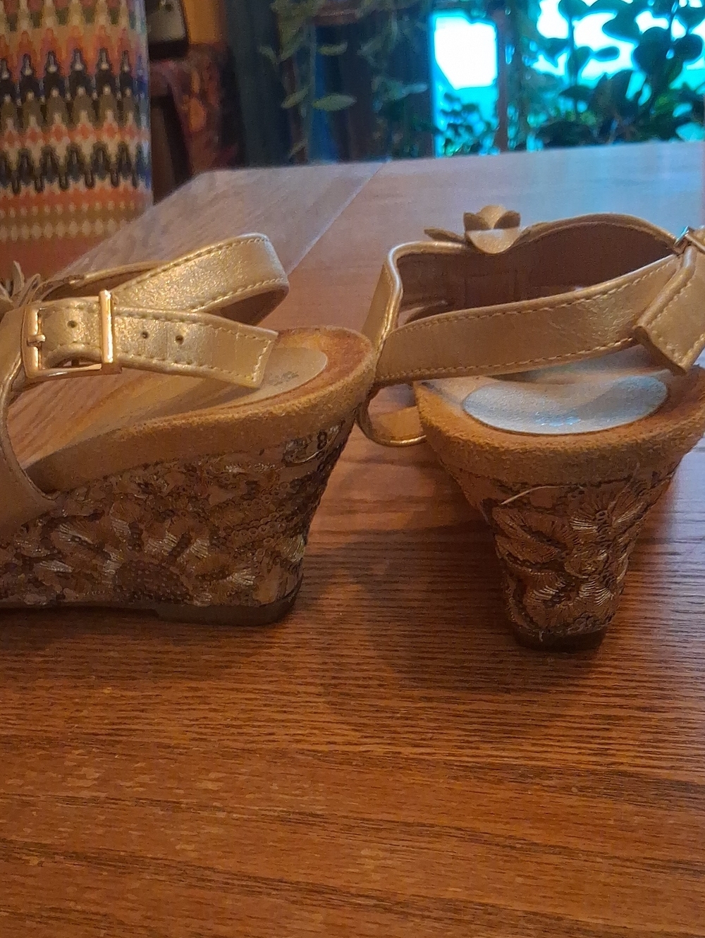 Fun Gold Strappy Sandals - Picture 6 of 7